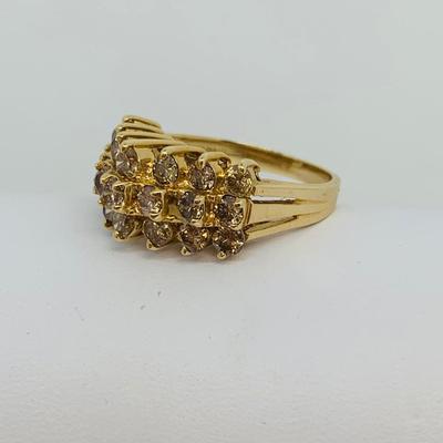 LOT 119: Diamond Cluster Ring - 14K Gold - Size 7 - 5.72 gtw