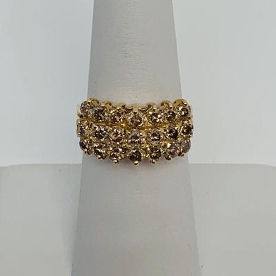 LOT 119: Diamond Cluster Ring - 14K Gold - Size 7 - 5.72 gtw