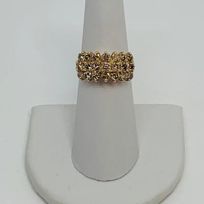 LOT 119: Diamond Cluster Ring - 14K Gold - Size 7 - 5.72 gtw