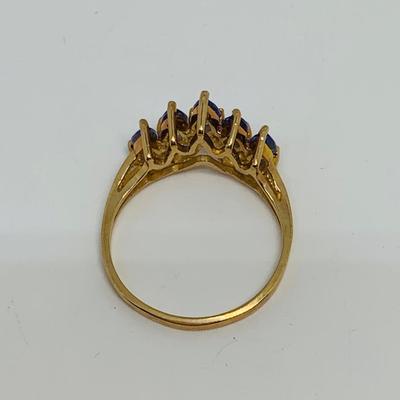 LOT 129: Tanzanite 14K Gold Size 8 Ring - 3.03 gtw