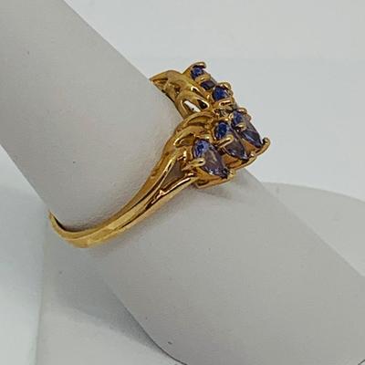 LOT 129: Tanzanite 14K Gold Size 8 Ring - 3.03 gtw