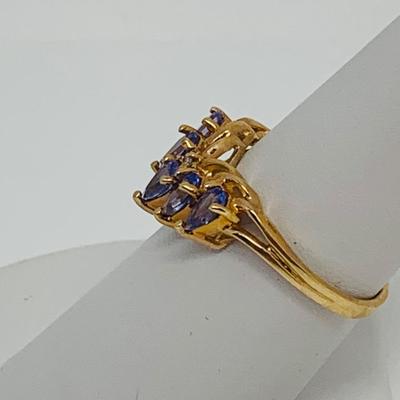 LOT 129: Tanzanite 14K Gold Size 8 Ring - 3.03 gtw