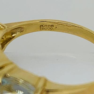 LOT 135: Topaz & 14K Gold Size 6 Ring - 2.39 gtw
