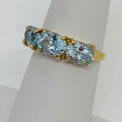 LOT 135: Topaz & 14K Gold Size 6 Ring - 2.39 gtw