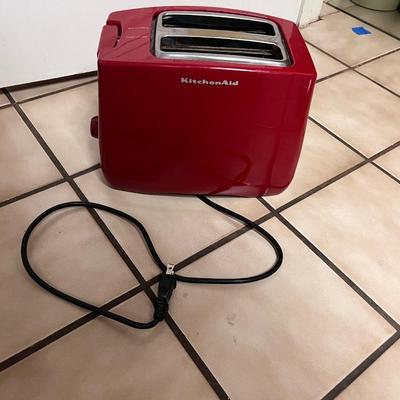 red kitchen appliances