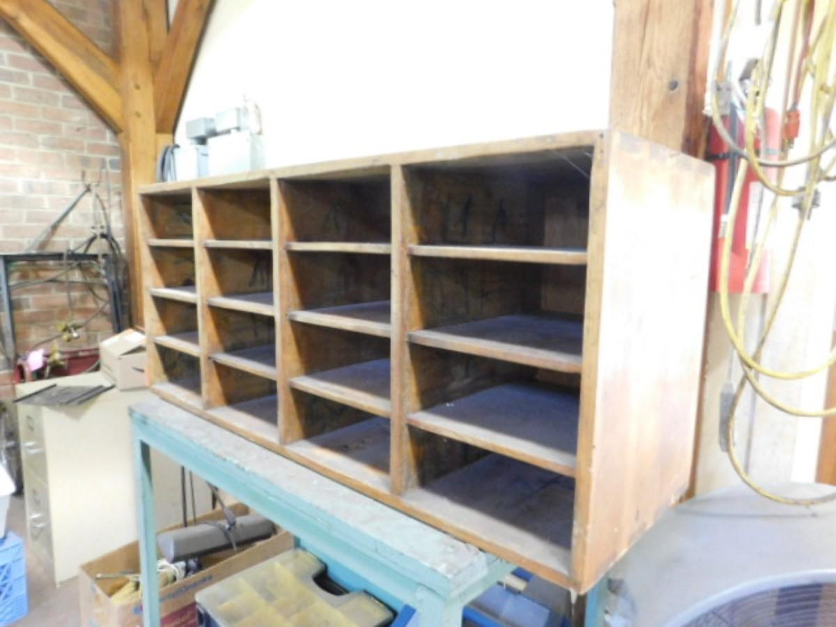 Wood Finish 16 Hole Cubby Box | EstateSales.org