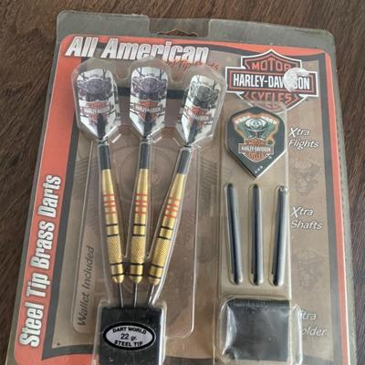 Harley Davidson Brass dart set