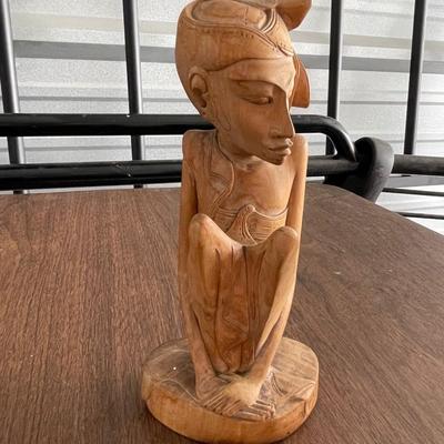 Carved wooden statue of Nymph