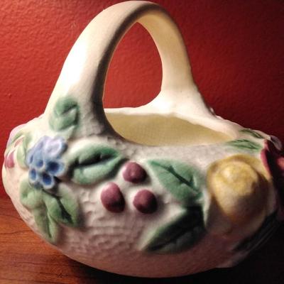 Roseville Pottery Rozane Line Basket, Circa 1917