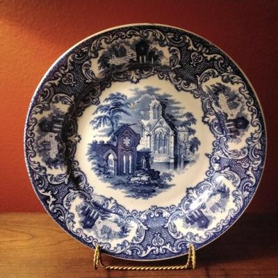 Abbey Blue Petrus Regout Maastricht Plate Circa 1929-1931