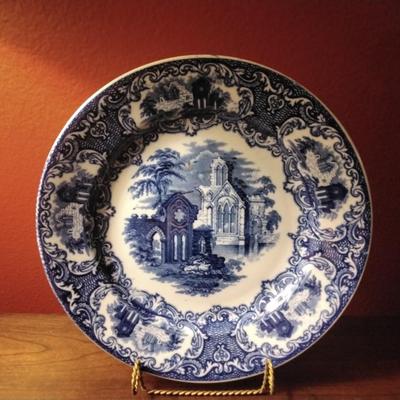 Abbey Blue Petrus Regout Maastricht Plate Circa 1929-1931
