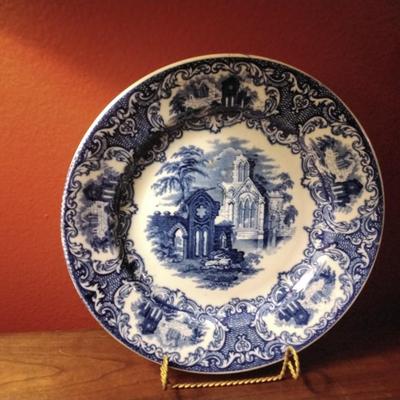 Abbey Blue Petrus Regout Maastricht Plate Circa 1929-1931