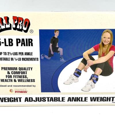 All Pro five pound blue ankle weight set in the box