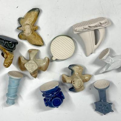 Lot of WADE & unmarked ceramic miniature figurines nautical fish, birds, lighthouse and more