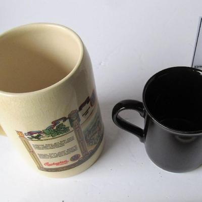 Budweiser Budvar From Czech Joint Stock Brewery Beer Mug and Over the Hill Mug