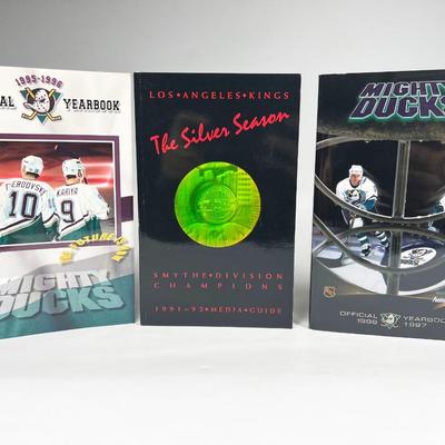 Lot of Retro NHL Hockey Books Official Yearbook of the Mighty Ducks & Los Angeles Kings