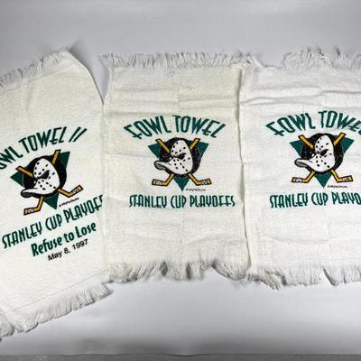 Lot of Mighty Ducks NHL Stanley Cup Playoffs Fowl Towels