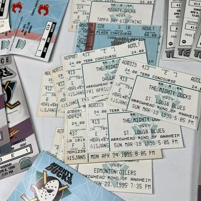 Lot of Retro NHL Mighty Ducks Game Tickets