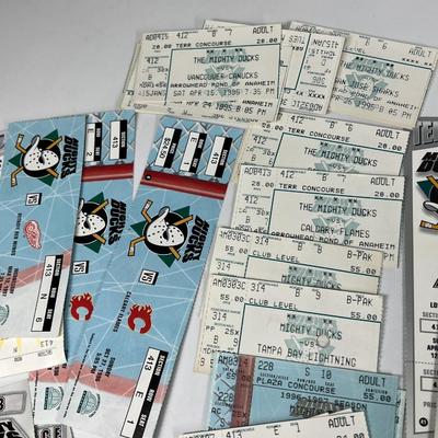 Lot of Retro NHL Mighty Ducks Game Tickets