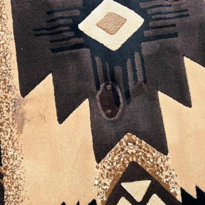 Southwestern Native American Area Rug Round Geometric Design