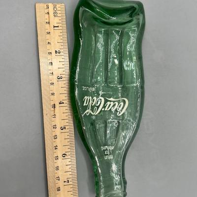 Retro Coca-Cola Flattened Crushed Melted Glass Collectible Ashtray