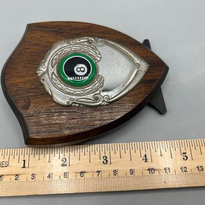 Retro Displayable Billiards Pool Hall Award Plaque