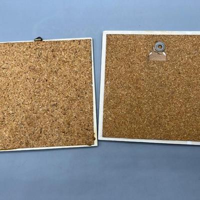 Pair of Hanging Home Decor Tiles Carmel By the Sea & Golden Gate Bridge Souvenirs