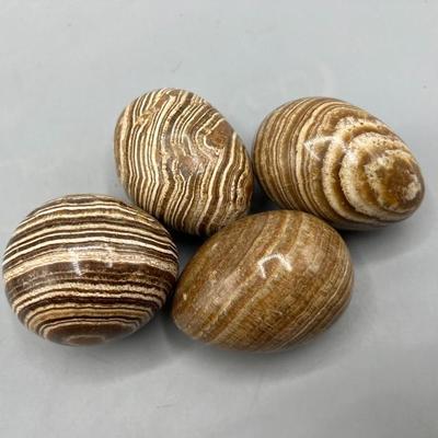 Lot of Marble Home Decor Colored Layered Brown Eggs