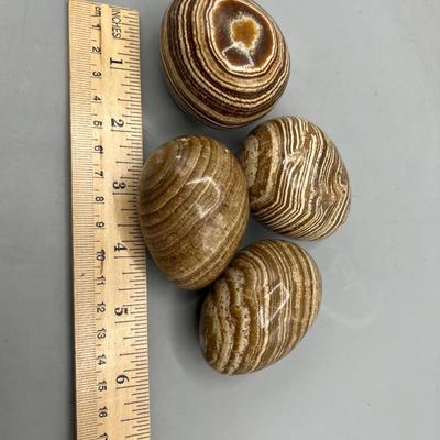Lot of Marble Home Decor Colored Layered Brown Eggs