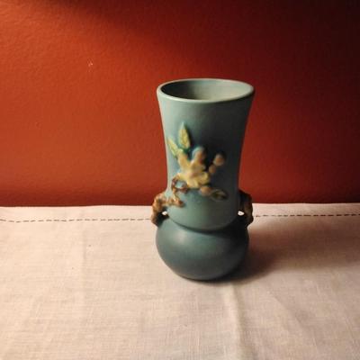 Roseville Pottery Apple Blossom Vase 381-6 Circa 1949