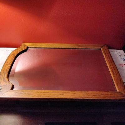 Vintage Oak Trimmed Mirror