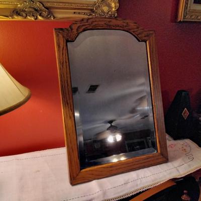 Vintage Oak Trimmed Mirror