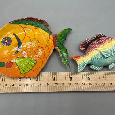 Retro Colorful Fish Decor Pieces Trinket Dish & Magnet