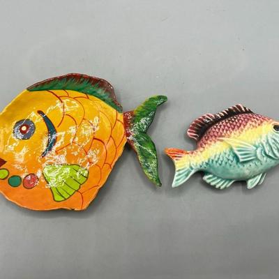 Retro Colorful Fish Decor Pieces Trinket Dish & Magnet