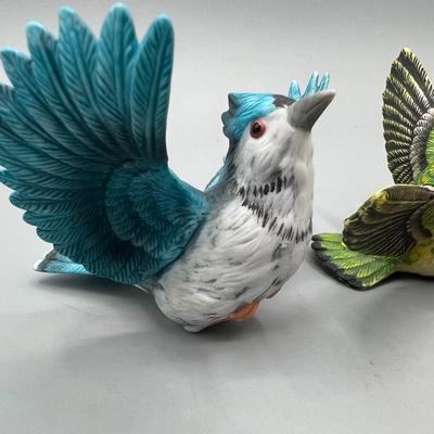 Lot of Colorful Ceramic Clay Hanging Wild Bird Hummingbird Red Robin Ornament Figurines