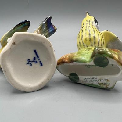 Retro Pair of Ceramic Porcelain Wild Bird Figurines