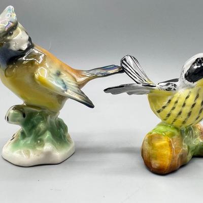 Retro Pair of Ceramic Porcelain Wild Bird Figurines