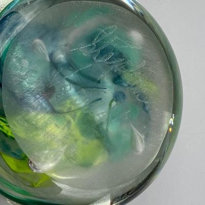 Pair of Handmade Art Glass Perthshire & Signed Paperweights