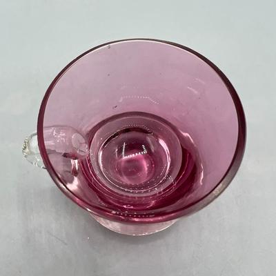 Small Pink & Clear Glass Shot Pitcher Style Glass