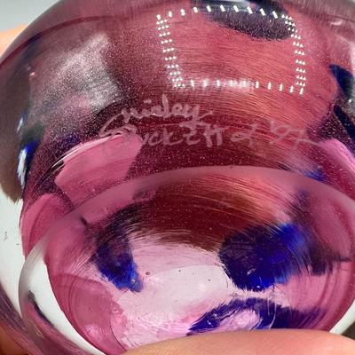 Artist Signed Multi Colored Art Glass  Disposable Paperweight Sculptures