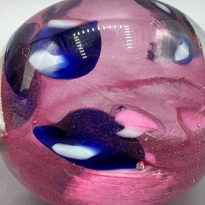 Artist Signed Multi Colored Art Glass  Disposable Paperweight Sculptures