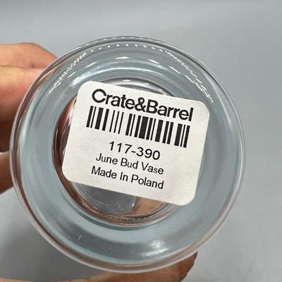 Crate & Barrel Small Glass June Bud Vase Made in Poland