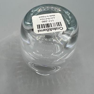 Crate & Barrel Small Glass June Bud Vase Made in Poland