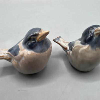 Retro Pair of Dissings Keramik Hovedgaard Denmark Ceramic Bird Figurines