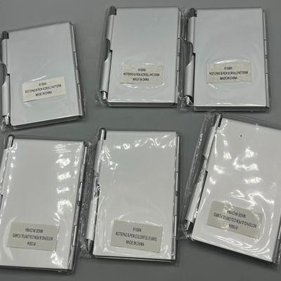 Lot of Unused & Sealed Metal Cover Notepad & Pens