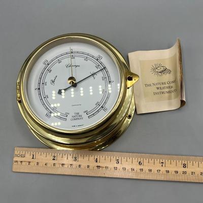 The Nature Company Weather Instruments Hanging Brass Barometer with Screws & Pamphlet