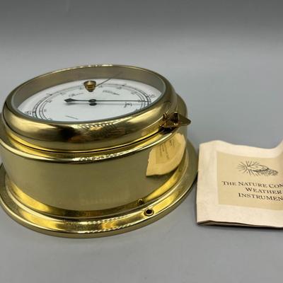 The Nature Company Weather Instruments Hanging Brass Barometer with Screws & Pamphlet