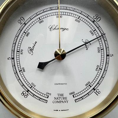 The Nature Company Weather Instruments Hanging Brass Barometer with Screws & Pamphlet