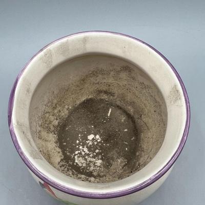 Small Ceramic Pottery Light Color Pattern Garden Home Decor Planter