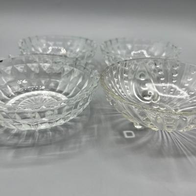 Lot of Retro Miscellaneous Pattern Glass Bowl Dishes